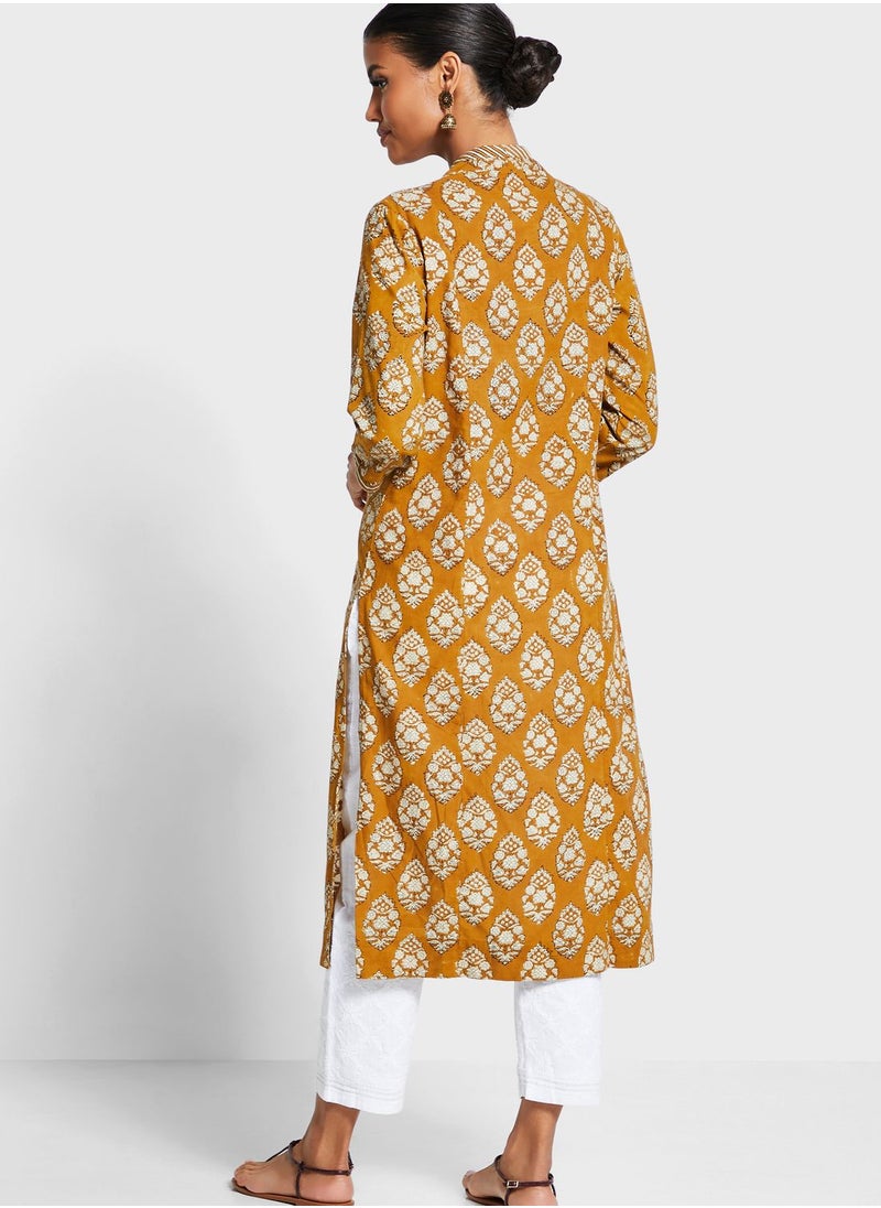 Fabindia - Printed Longline Kurti - Image 1