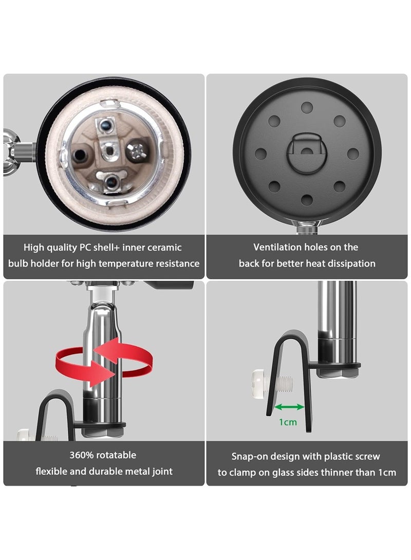 SYOSI Tortoise Heat Lamp E27 Heat Lamp for Reptiles Basking Lamp with E27 Ceramic Bulb Holder and Dimmer Switch Includes 2 UVA UVB Bulbs 25W and 50W - Image 4
