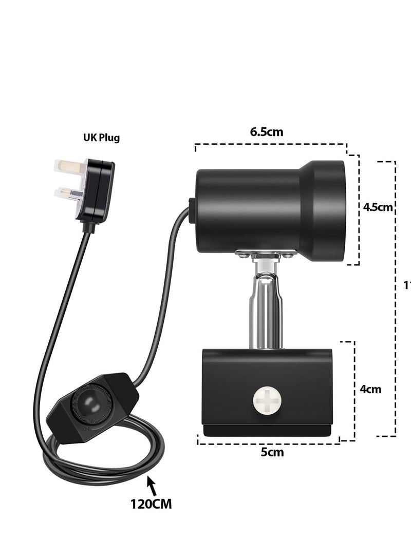 SYOSI Tortoise Heat Lamp E27 Heat Lamp for Reptiles Basking Lamp with E27 Ceramic Bulb Holder and Dimmer Switch Includes 2 UVA UVB Bulbs 25W and 50W - Image 5