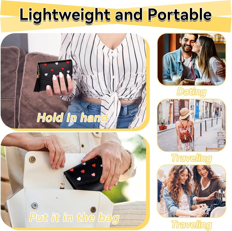 Luckam Purses for Women, Soft Pu Leather Ladies Purses, Womens Purse with 5 Card Slots and Roomy Compartments, Small Wallet for Women, Girls Purses for Teenagers Black - Image 3