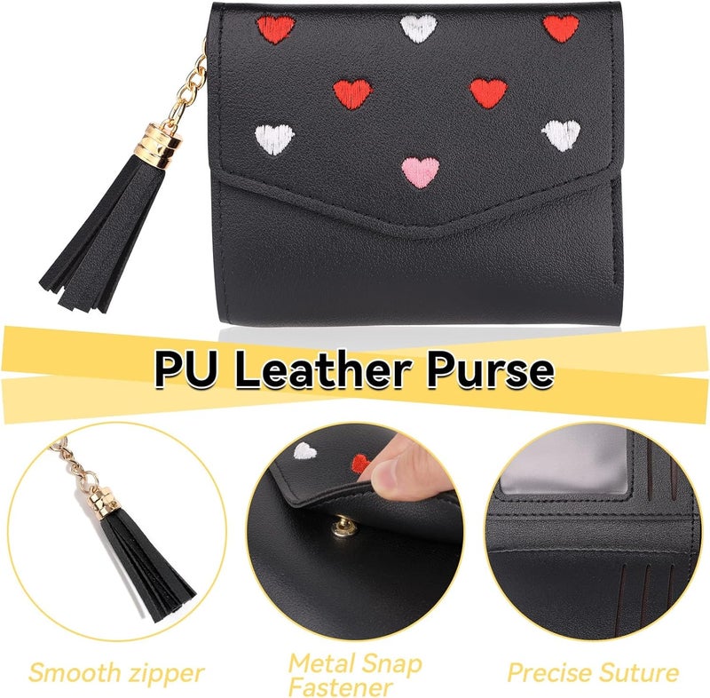 Luckam Purses for Women, Soft Pu Leather Ladies Purses, Womens Purse with 5 Card Slots and Roomy Compartments, Small Wallet for Women, Girls Purses for Teenagers Black - Image 4