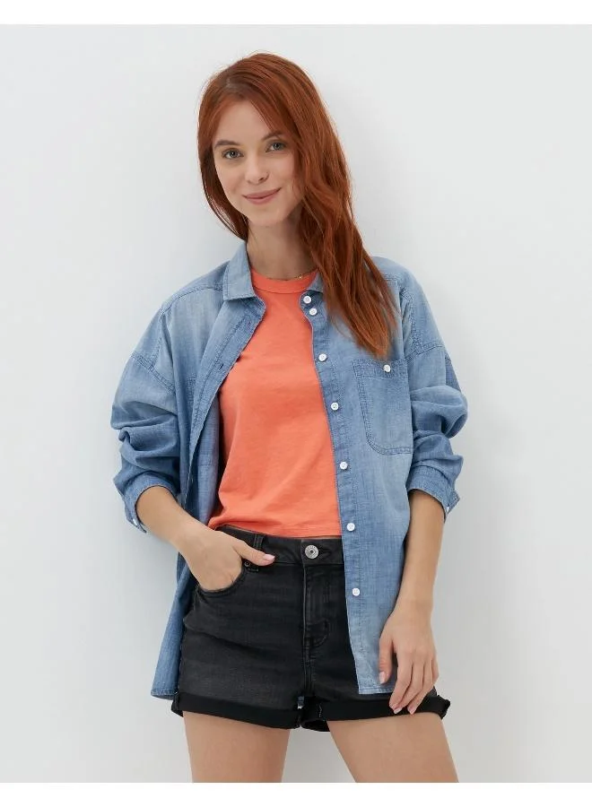 American Eagle Pocket Detail Denim Shirt