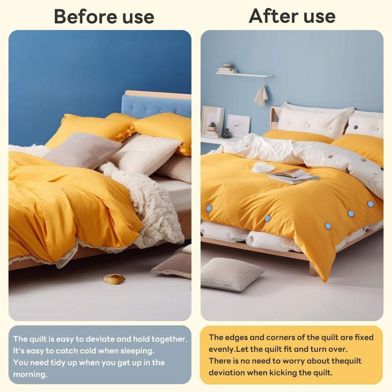 Krivety Krivety 16 Pcs Duvet ClipsNonSlip Duvet Cover Clips to Keep Duvet in PlaceComforter Quilt Holder Fixator OneKey Unlock for Blanket Bed Sheet Curtain Socks Mattress Blue Pack of 16  - Image 5