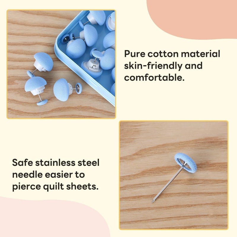 Krivety Krivety 16 Pcs Duvet ClipsNonSlip Duvet Cover Clips to Keep Duvet in PlaceComforter Quilt Holder Fixator OneKey Unlock for Blanket Bed Sheet Curtain Socks Mattress Blue Pack of 16  - Image 4