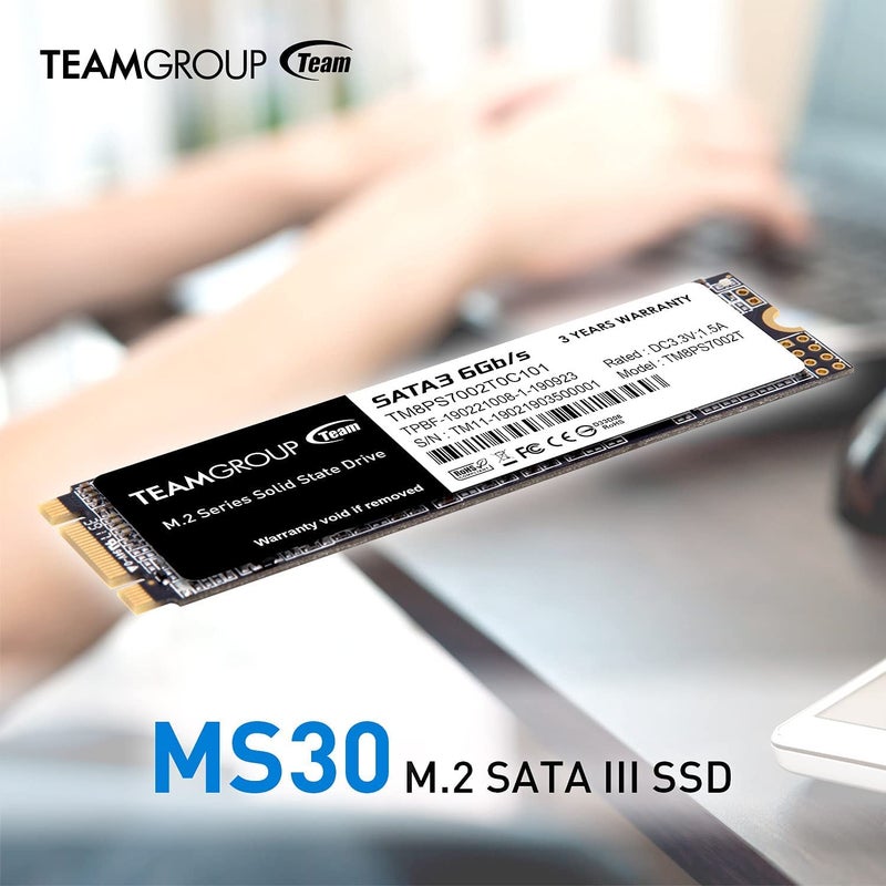 TEAMGROUP MS30 256GB with SLC Cache 3D NAND TLC M.2 2280 SATA III 6Gb/s Internal Solid State Drive SSD (Read/Write Speed up to 500/400 MB/s) Compatible with Laptop & PC Desktop TM8PS7256G0C101 - Image 3