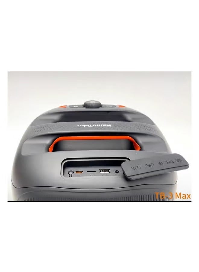 Haino Teko TB-3 Max Wireless Portable Bluetooth Speaker with 2 Wireless Mics, 160W Output Power, RGB Lighting, Multi-Functional Button Control for Indoor & Outdoor, Black  - Image 4