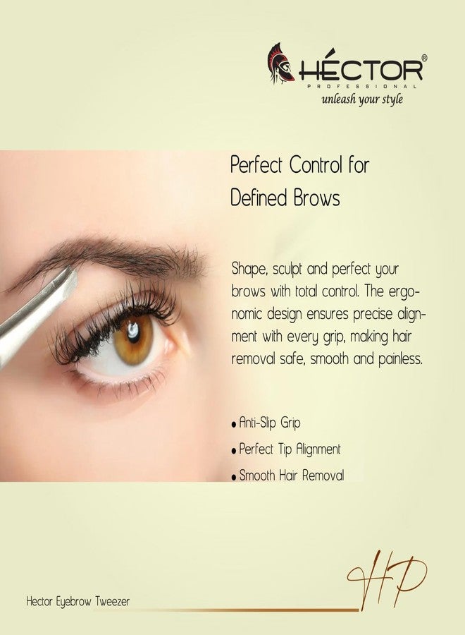 Hector Professional Tweezer,Face Care - Fine Hair Precision, Anti-Slip Grip, Pack of 2 - For Salon & Home Use - Image 3