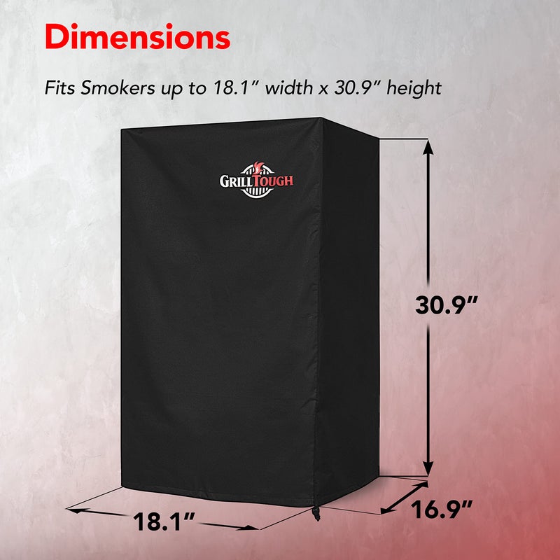GrillTough Heavy Duty Smoker Cover, 30 Inch â€“ Waterproof, Weather Resistant, UV & Fade Resistant with Adjustable Straps â€“ BBQ Cover for Flat Grill, Black - Image 5