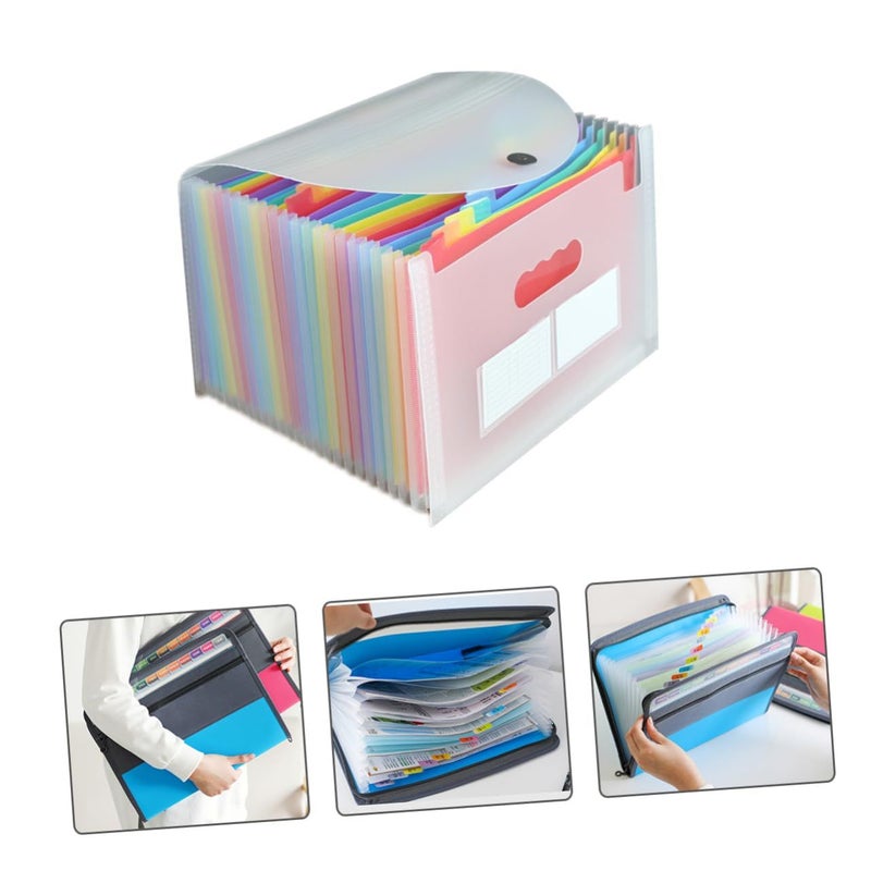 Portable Accordion File Organizer With Transparent Pockets Mini Expandable Document Folder For Receipts Business Cards And Notes Lightweight Design - Image 2