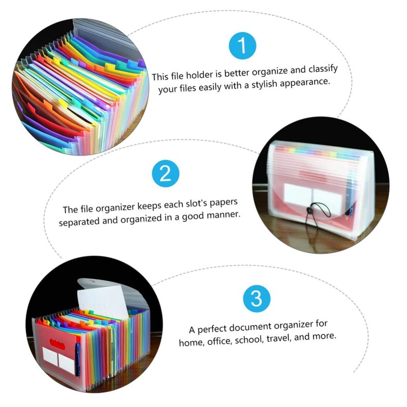 Portable Accordion File Organizer With Transparent Pockets Mini Expandable Document Folder For Receipts Business Cards And Notes Lightweight Design - Image 3