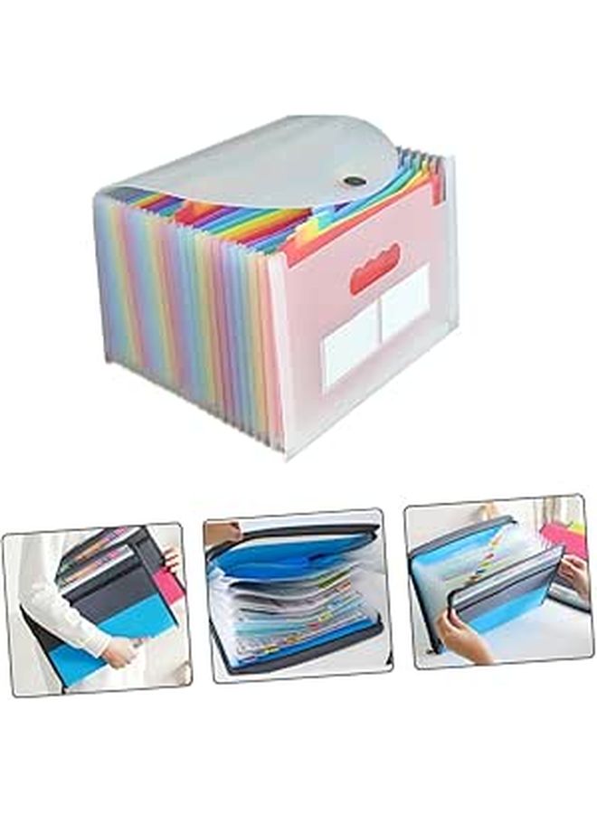 Portable Accordion File Organizer With Transparent Pockets Mini Expandable Document Folder For Receipts Business Cards And Notes Lightweight Design - Image 1