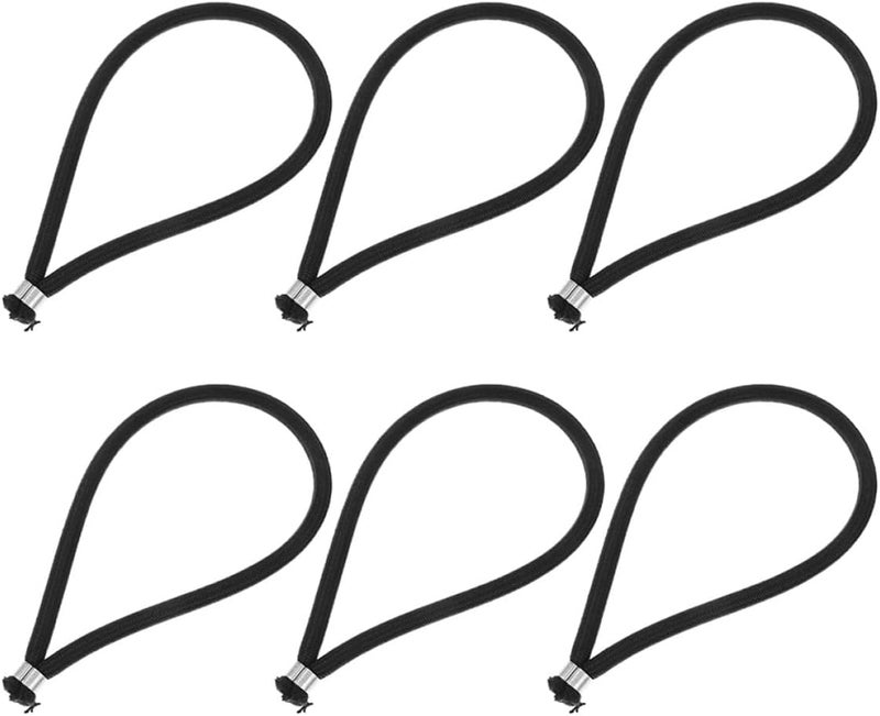 Narrow & wide space compatible SHINEOFI 6pcs Black 8mm X 19cm Replacement Elastic Shock Cord Bungee Straps for Tent, Trampoline, and Kayak Tie-Downs, Weather-Resistant Stretch Rope for Outdoor Use Bug proof seal - Image 1