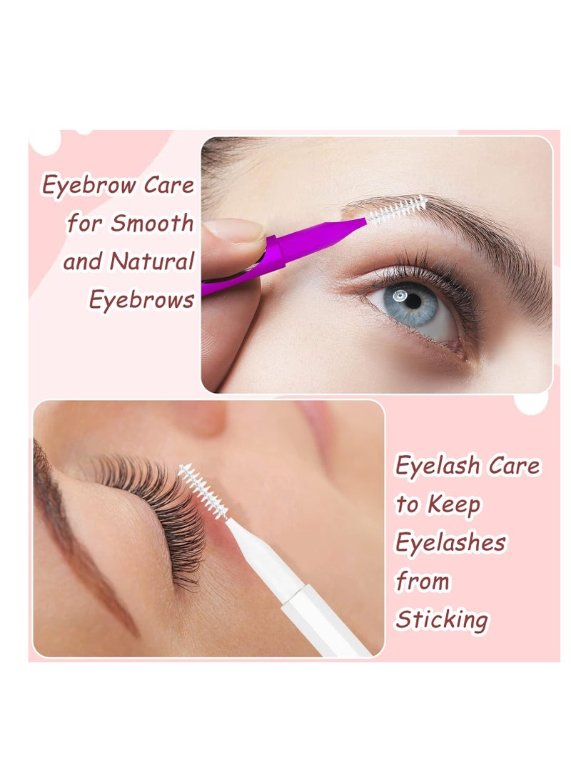CANIPHA - 100Pcs Micro Eyebrow Brush, Eyelash Comb Brush with Cap, Multifunctional Brow Lamination Brush Eyebrow Spoolies for Eyebrows, Portable Brow Brushes for Eyebrows Eyelash Extensions Tool, 5 Colors - Image 1