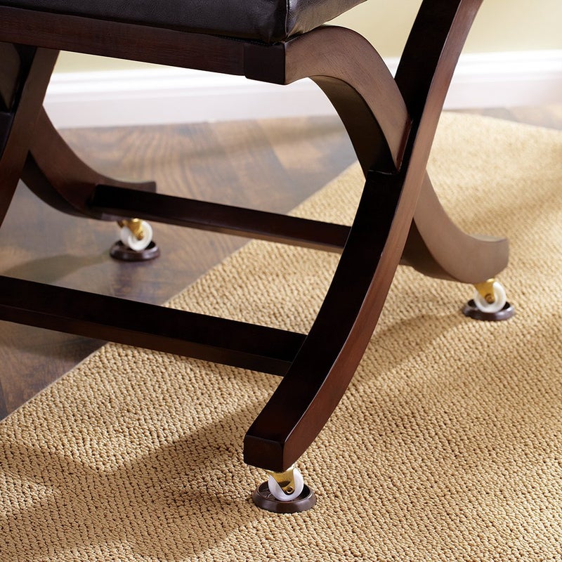 سوفت تاتش أكواب عجلات الأثاث المستديرة SoftTouch مقاس 1 11/16 بوصة للسجاد أو الأرضيات الصلبة المتينة، لون بني، عدد 4 قطع - Image 3