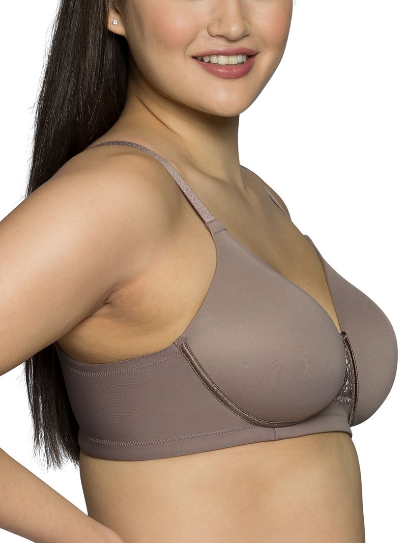 Vanity Fair Womens Full Figure Beauty Back Smoothing Bra, 4-way Stretch Fabric, Lightly Lined Cups Up To H Bra, Wirefree - Walnut, 38DD US - Image 2