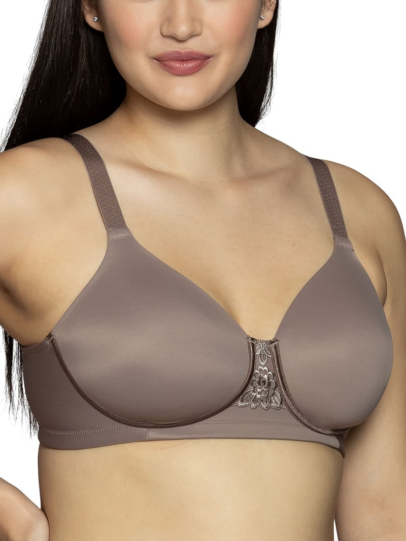 Vanity Fair Womens Full Figure Beauty Back Smoothing Bra, 4-way Stretch Fabric, Lightly Lined Cups Up To H Bra, Wirefree - Walnut, 38DD US - Image 1