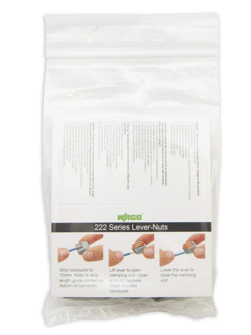 Wago 222-413 Lever-Nuts 3 Conductor Compact Connectors 10 PK - Image 3