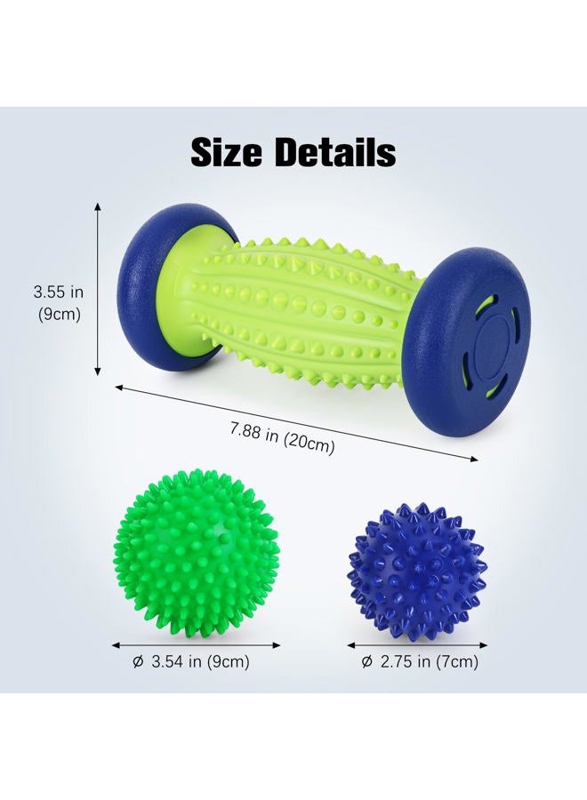 Maliton Foot Roller Massage Ball for Plantar Fasciitis - Massager Roller Ball Set, 0.3m Roller and 2 Spiky Massage Balls Deep Tissue, for Trigger Point Therapy/Muscle Recovery/Stress Relief - Image 2
