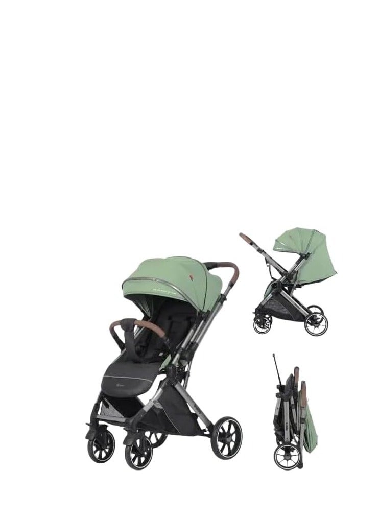 Kidilo Baby Stroller 6600 – Lightweight, Easy-Fold Stroller with Reversible Handle and Comfortable Seat (Green)