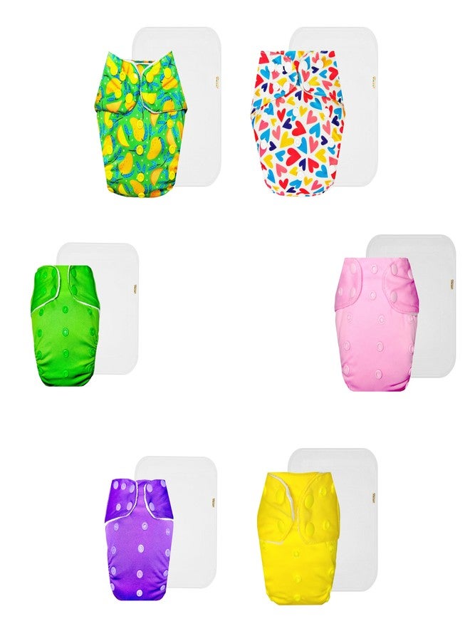 Dumbledo Premium Cloth Diaper with Cotton Insert (Pack of 6) | Hypoallergenic | Reusable & Washable | Easy to Clean | Trusted by Moms | 3 Months - 3 Years | Unisex Baby - Image 1