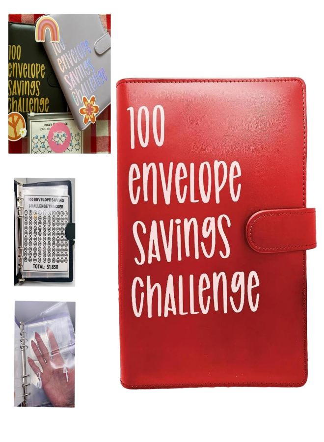 100 Envelope Challenge Binder, Easy and Fun Way to Save $5,050, Savings Challenges Budget Book Binder with Cash Envelopes for Budgeting Planner & Saving Money - Image 1