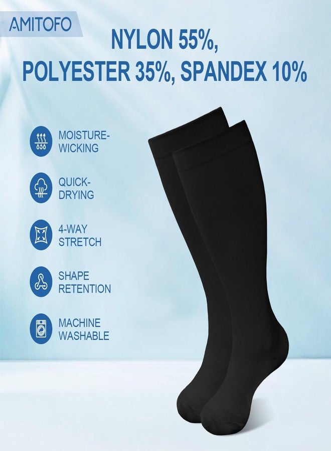 AMITOFO Plus Size Compression Socks Wide Calf for Women Men, 20-30mmHg Medical Grade Support for Circulation, Edema, Varicose Veinss Suitable for Nursing, Travel, Running(1Pair,XL-7XL) - Image 4