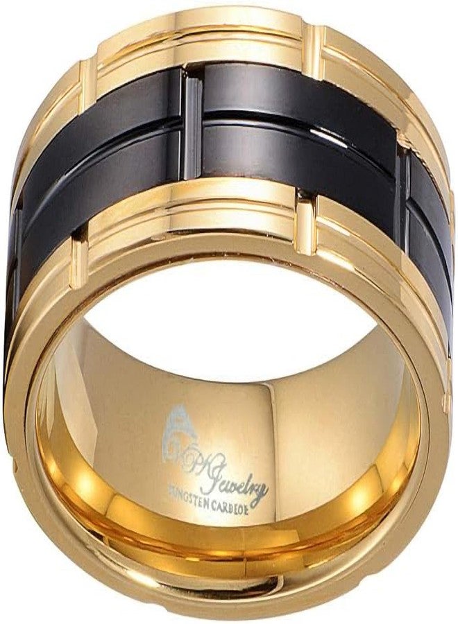 VPKJewelry New Tungsten Ring Men Women Wedding Band Engagement Comfort Fit 14k Gold Yellow Black 10 or 8 mm sz 6-15 (8 mm, 9) - Image 1