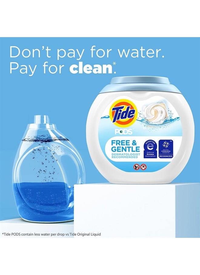 Tide - PODS Free and Gentle Laundry Detergent Soap Pacs, 112 Count, Unscented Hypoallergenic Laundry Detergent for Sensitive Skin - Image 1