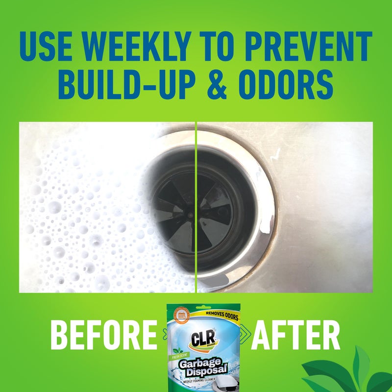 CLR أقراص تنظيف وتعطير التخلص من القمامة CLR، 20 قطعة، رائحة منعشة، مزيل روائح التصريف الرغوي - إمداد لمدة 5 أشهر - Image 3