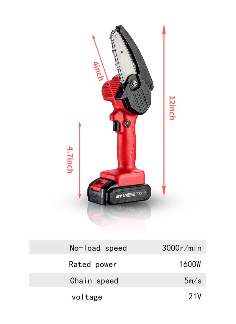 Sharpdo Rechargeable Small 4-Inch Cordless Mini Chainsaw 21V 1600W  - Image 2