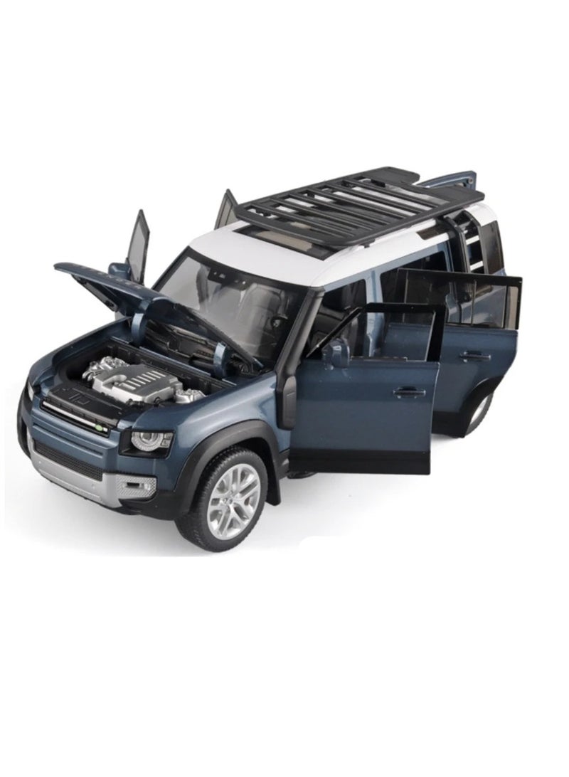 AROAQ Range Rover Defender Diecast Model, 1:18 Metal Alloy Car Model With Sound And Lights, Elegant Design Durable Model Vehicle Car, Simulation Kids Toy With Openable Doors For Kids Adults, (Blue) - Image 1