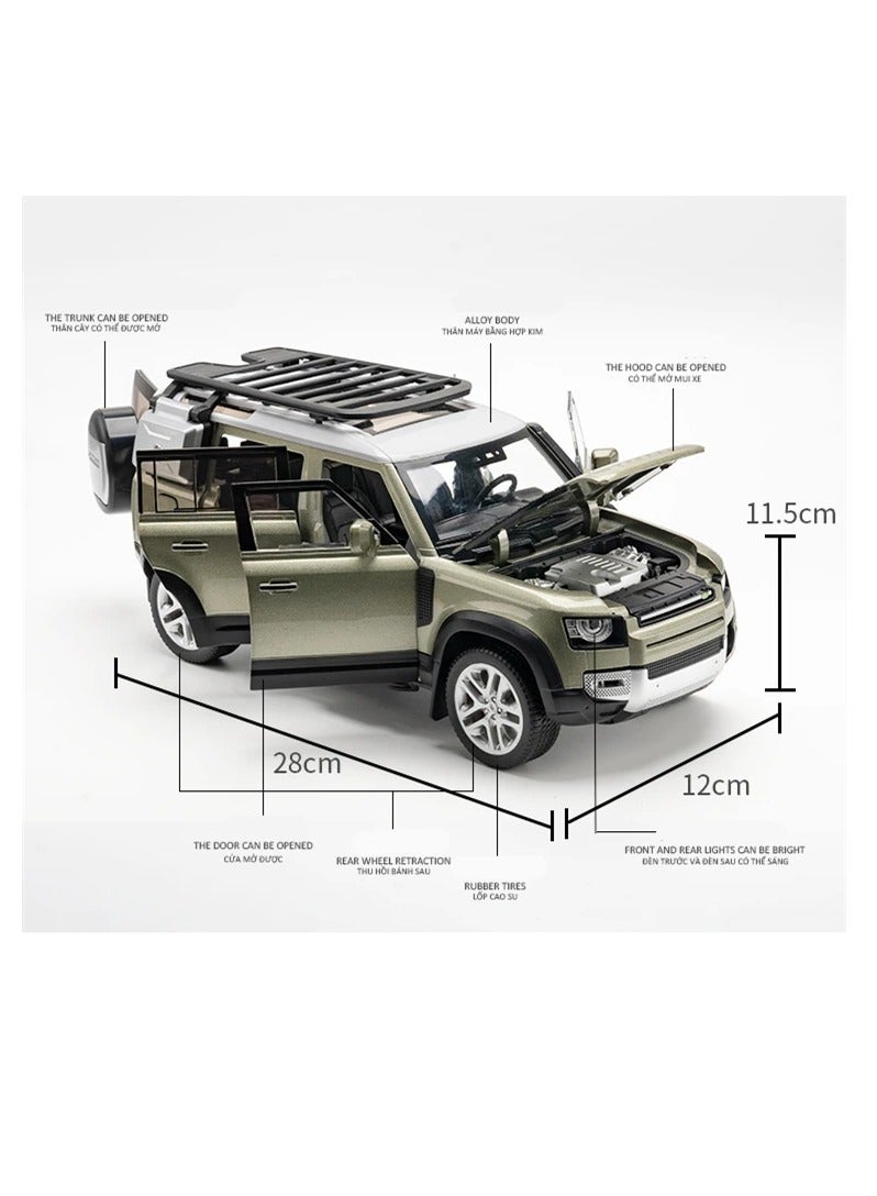 AROAQ Range Rover Defender Diecast Model, 1:18 Metal Alloy Car Model With Sound And Lights, Elegant Design Durable Model Vehicle Car, Simulation Kids Toy With Openable Doors For Kids Adults, (Blue) - Image 5