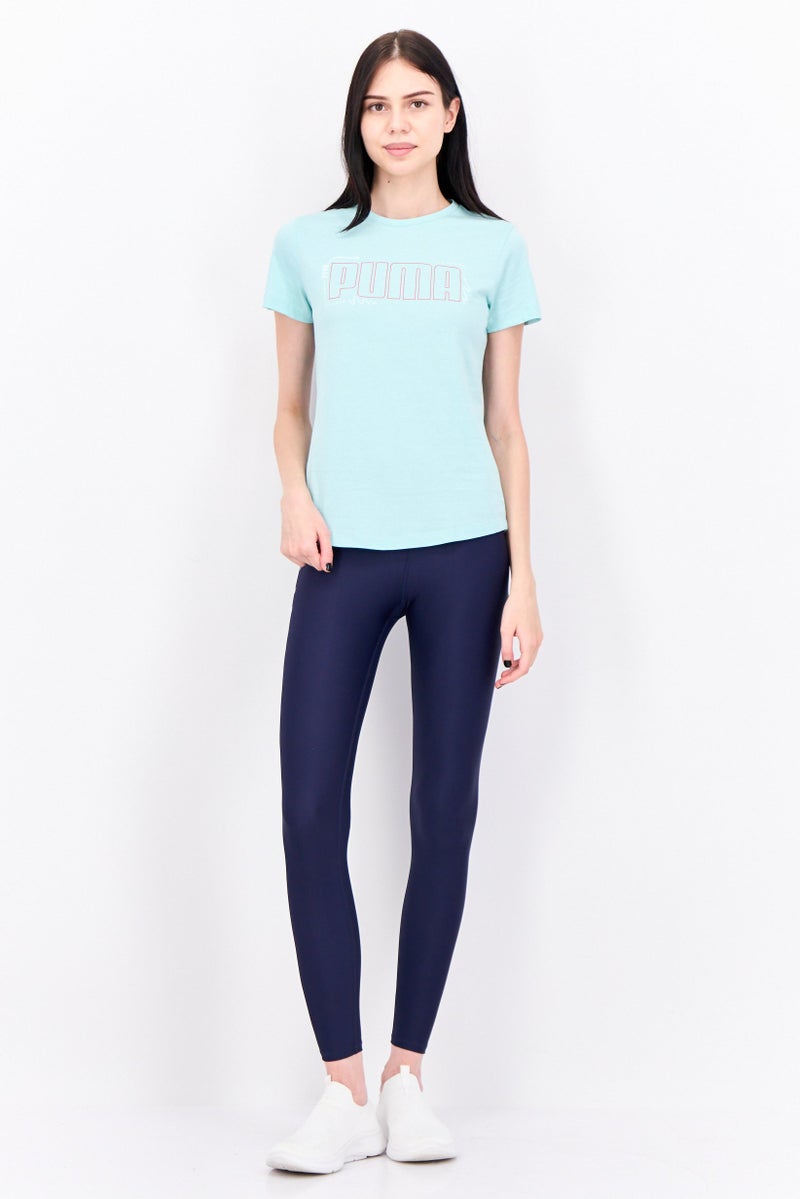 PUMA تي شيرت تدريب قصير الأكمام للنساء، تركواز - Image 4