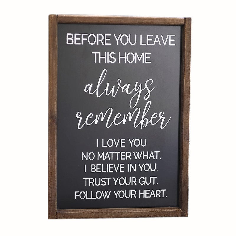 SIMPLY ANI Before You Leave This Home Sign Entryway Sign Sign from Parents to Kids Farmhouse Wall Decor Entryway Decor I Love You Famiy Rules Housewarming Gifts 11x16 Inch