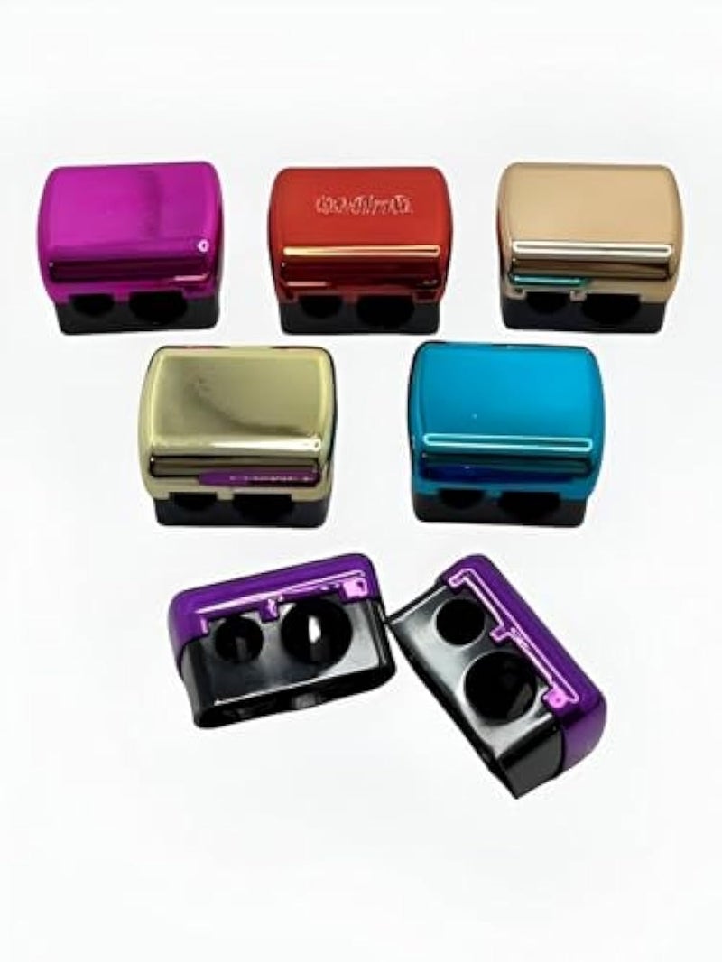 2-Pack Makeup Sharpener - Ergonomic dual-ended sharpener for cosmetic eyebrow pencils, assorted colors ensure vibrant, long-lasting results. (10pcs) - Image 5