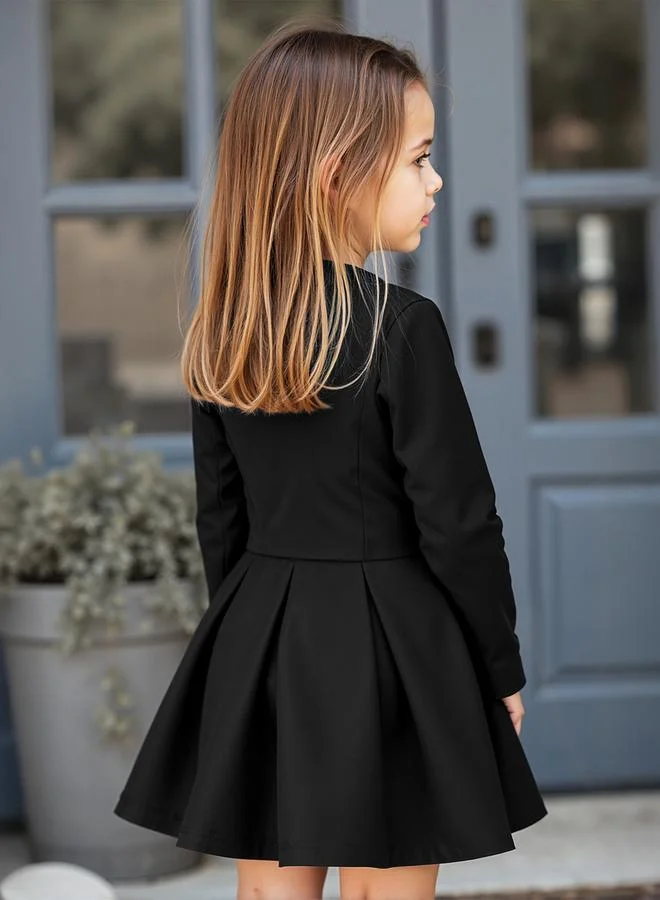 Take Two Solid Button Front Long Sleeve Jackets with Skirt Set