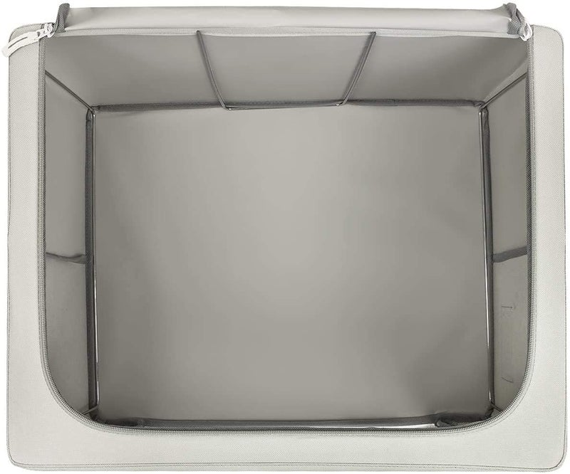 Cyrox Foldable Steel frame Double Opening Zipped Rectangular Storage Organizer bag Clothes Blanket Comforter Under Bed Storage Organizer with Double Zipper Closure Random Color - Image 4