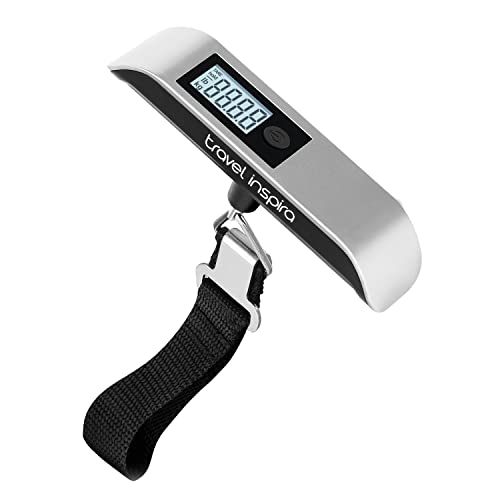 Travel Inspira Luggage Scale Digital Luggage Scales Baggage Scale with Backlit LCD Display110LB 50KG Battery IncludedSilver - Image 1