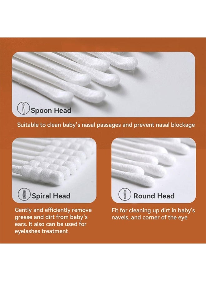 Vividorad 200PCS Baby Cotton Swabs,Baby Cotton Buds Stick,Ear Cleaners, Double-headed Design,for Newborn, Babies, Kids, Children, 100% Organic Cotton - Image 4