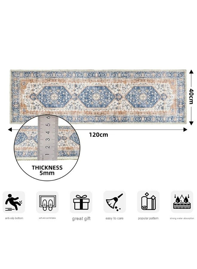 سجادة فاخرة ناعمة من الفرو الصناعي - تصميم فاخر مستوحى من العصور القديمة مع قاعدة غير قابلة للانزلاق مثالية للمطبخ وغرفة النوم وغرفة المعيشة والمكتب - قابلة للغسل في الآلة، مقاومة للبقع وسهلة التنظيف - Image 5