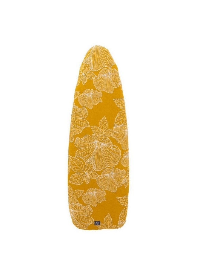 Five Simply Smart Floral Pattern 2-Layer Ironing Board Cover Mustard Yellow and White 115-125 x 45 cm 186107 - Image 1