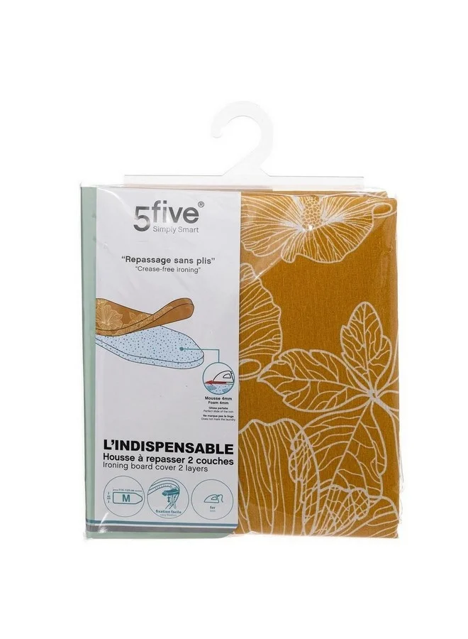 Five Simply Smart Floral Pattern 2-Layer Ironing Board Cover Mustard Yellow and White 115-125 x 45 cm 186107