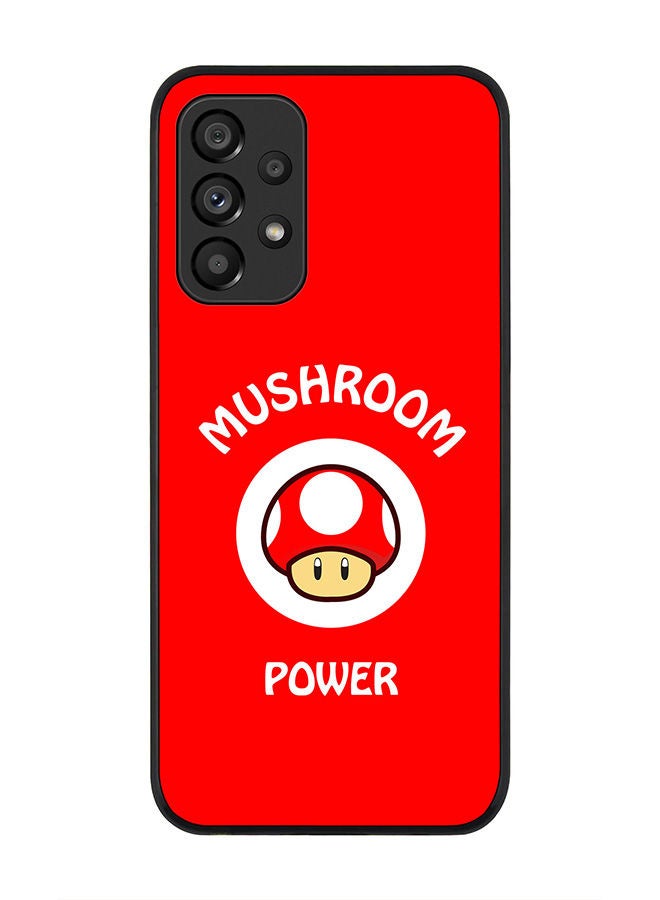 Stylizedd Rugged Black edge case for Samsung Galaxy A33 5G Slim fit Soft Case Flexible Rubber Edges Anti Drop TPU Gel Thin Cover - Mushroom Power - Image 1