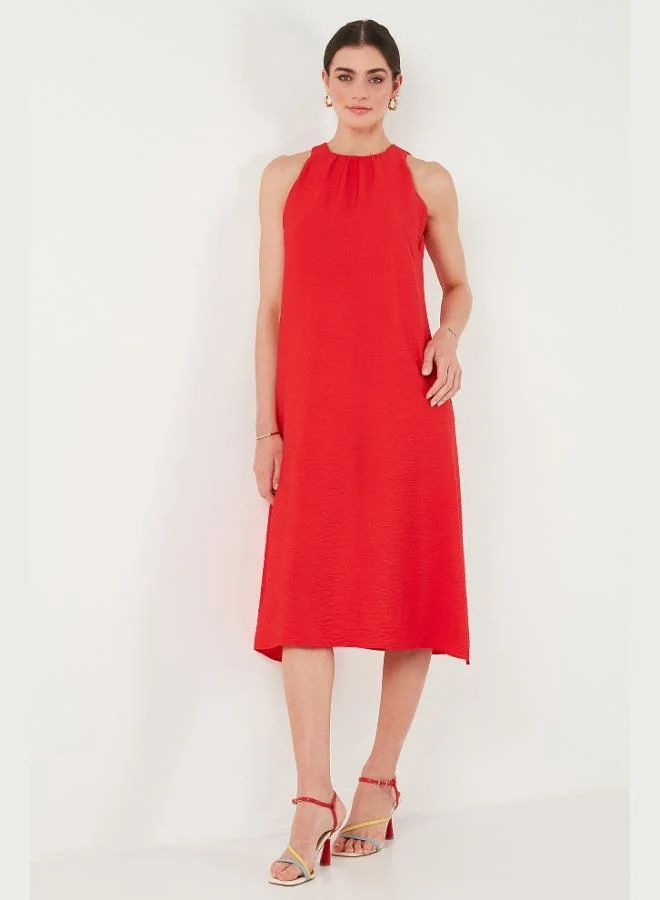 Lela  Lela Regular Fit Halter Neck Midi Length Dress Women's Dress 67810049 for Women | Best Price UAE