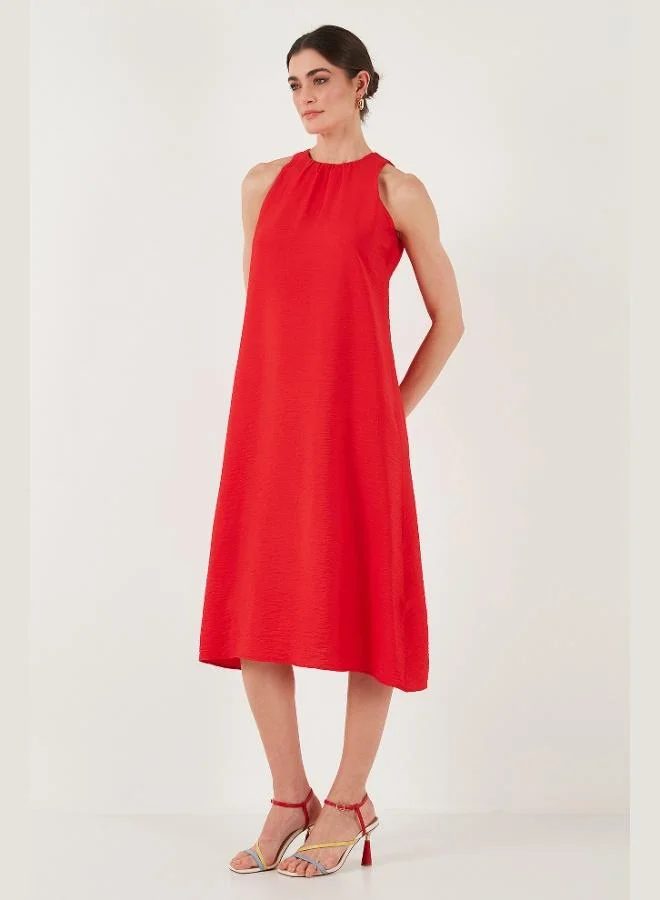 Lela  Lela Regular Fit Halter Neck Midi Length Dress Women's Dress 67810049 for Women | Best Price UAE