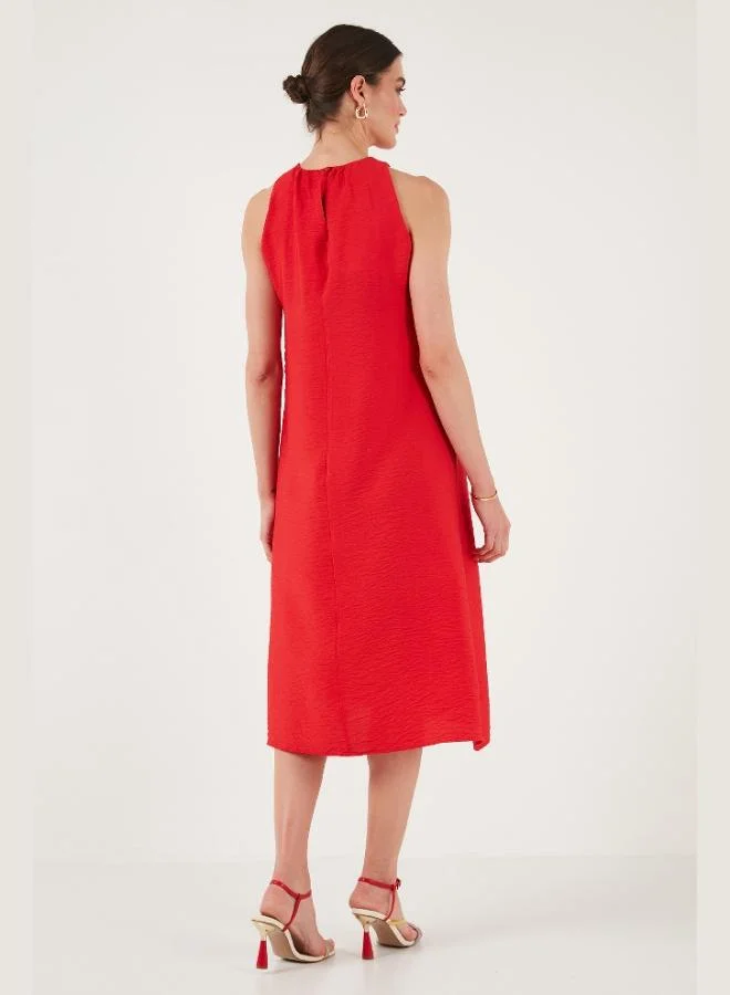 Lela  Lela Regular Fit Halter Neck Midi Length Dress Women's Dress 67810049 for Women | Best Price UAE