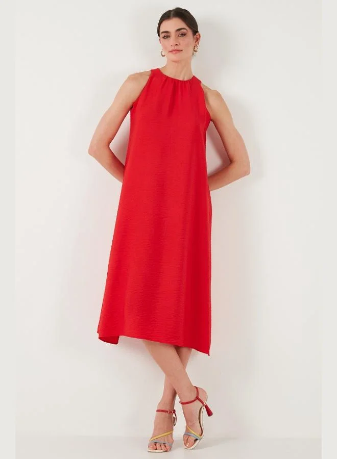 Lela  Lela Regular Fit Halter Neck Midi Length Dress Women's Dress 67810049 for Women | Best Price UAE