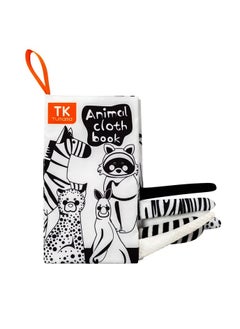 TUMAMA KIDS TUMAMA Kids high contrast sensory Tail cloth book - Black and White Animals  - Image 1