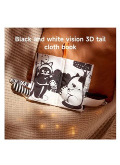 TUMAMA KIDS TUMAMA Kids high contrast sensory Tail cloth book - Black and White Animals  - Image 5