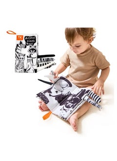 TUMAMA KIDS TUMAMA Kids high contrast sensory Tail cloth book - Black and White Animals  - Image 3